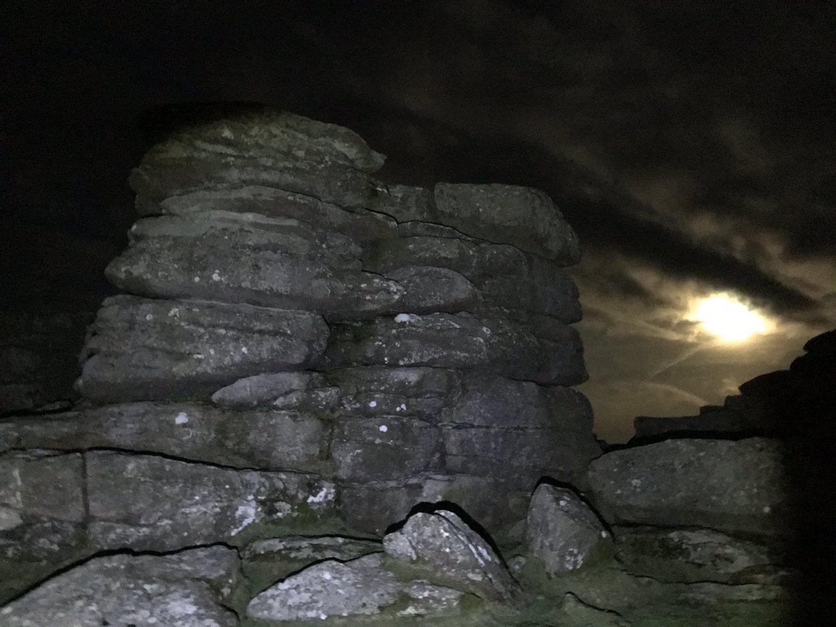 ShayNicol23's tweet photo. An early start to see the #lunareclipse2019 on #Dartmoor these were on my #iPhone7 with a torch. #getoutside was a chilly morning. #combestonetor #mazdabongo #sunrise https://t.co/JkeorMzowk