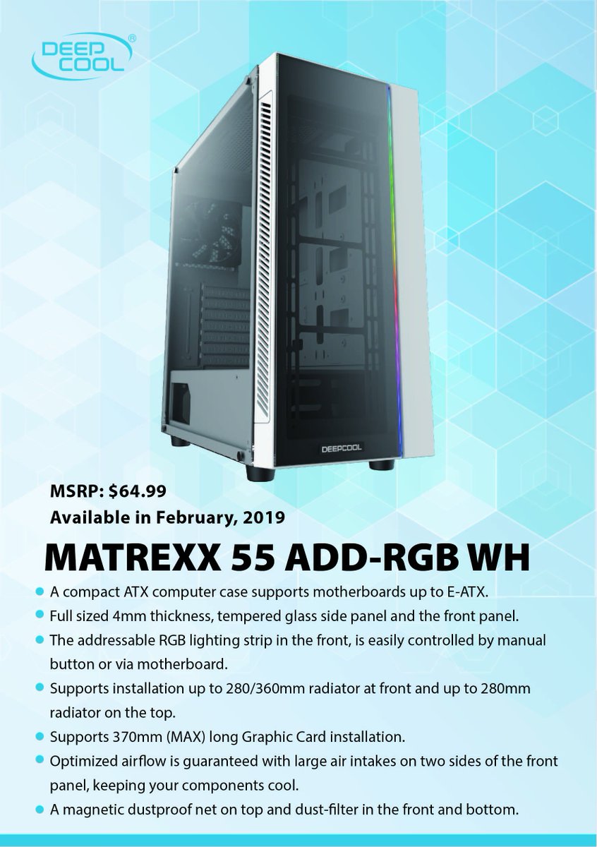 Deepcool Msrp 64 99usd Available In Feb 19 Matrexx 55 Add Rgb Wh Bringing The Next Level Minimalism And Practicability To You T Co Iwg5z6khj3 Deepcool Msrp 64 99usd Available In Feb 19 Matrexx 55 Add Rgb Wh Bringing The Next Level Minimalism And Practicability To You T Co Iwg5z6khj3