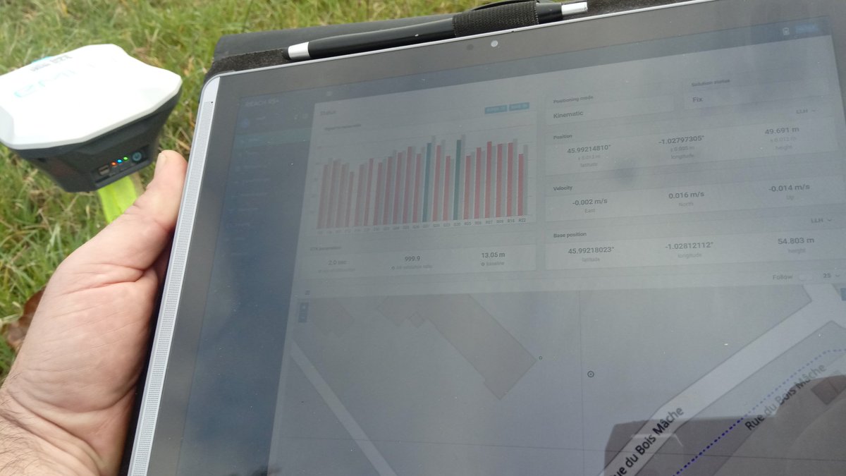 complementterre's tweet image. Test du #ReachRS + #Android + #bluetoothGPS + #Lizmap @3LIZ_news + #Centipede en 4G ( + #GeoPoppy) #RTK #GNSS