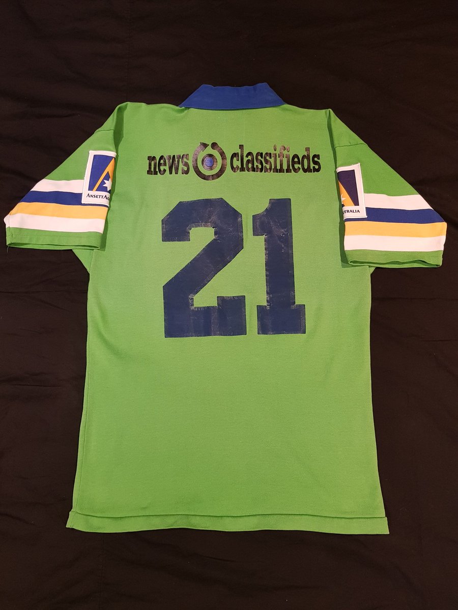 RLjerseycollec1's tweet photo. A 1996 @Classic_Sports @RaidersCanberra jersey.
#canberraraiders #canberraraidersjersey #canberra #raiders #badandmean #greenmachine #weareraiders #bleedgreen #CBR #WeAreCBR #classicsportswear #newsclassifields #ansettaustralia #arl #optuscup #optusyes #rugbyleague #peerless https://t.co/lJDuwFfz6G