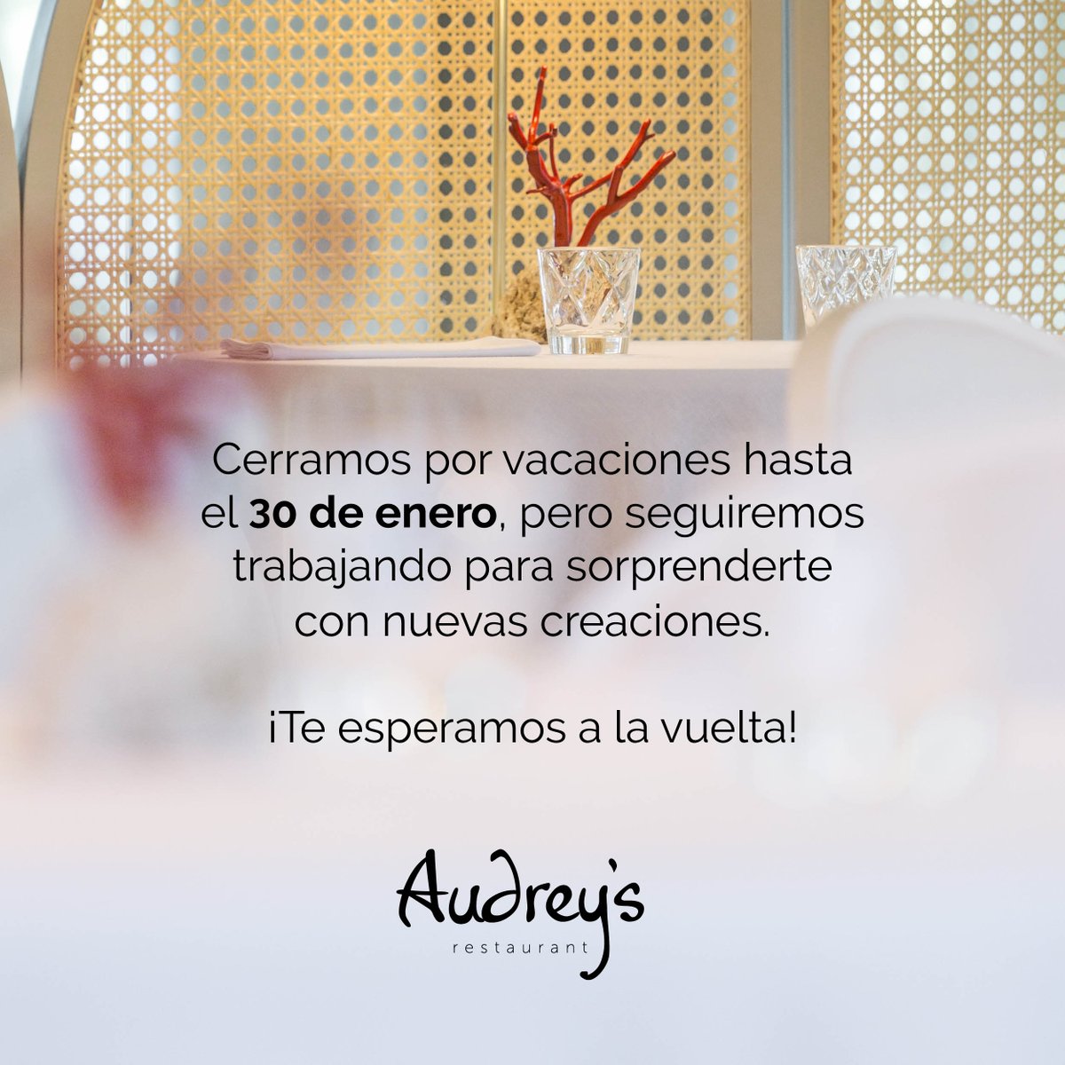 Nos tomamos unos días de descanso. ¡Nos vemos el día 30!

#Audreyscalpe #vacaciones