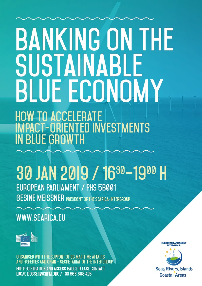 EU_MARE's tweet photo. 30 | 1 at @Europarl_EN  @Searica_ITG &amp; @EU_MARE will discuss #Banking on the #sustainable #BlueEconomy: an unique chance to dip into the #BlueEconomy potential &amp; finance opportunities. Register now ➡️ https://t.co/9fAOHnztbb https://t.co/l1q7E17p5S