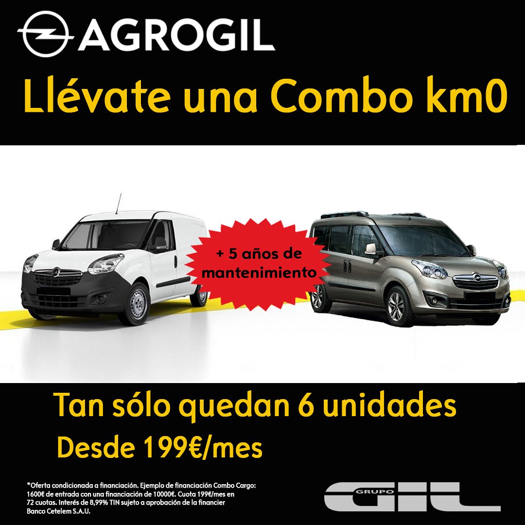 OpelAgrogil's tweet photo. 🔝🔝OFERTA EXCLUSIVA #opelagrogil tan sólo quedan 6 unidades Km0 #combocargo #combotour
CON 5 AÑOS DE MANTENIMIENTO INCLUIDO 😱 desde 199€/mes 🙋🏻♂️🙋🏼♀️ informate en https://t.co/k6ZERyFIn4 #oferta #coche #alcaladehenares #rivas #arganda #opel #automoviles #opelespaña https://t.co/VteCJQO3Ob