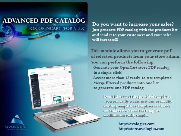 ovologics's tweet photo. ‼️Advanced PDF Catalog for OpenCart (for v. 3.x)
👍Is an intuitive and powerful tool for generating #PDFdocument based on products user has selected.
🛒https://t.co/tcIjNPzxSo
#ovologics #opencart #Ecommerce #module #generate #Design  #marketplace  #ecommerceplatforms #PDFcatalog https://t.co/TWOePpAlC3