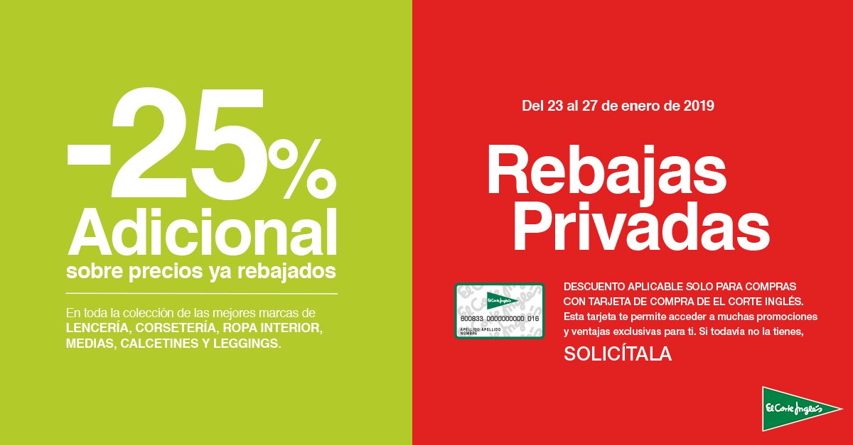 El Corte Inglés på Twitter: la tarjeta de compra de El Corte Inglés? Hasta el 27 de enero, de hasta un 25% de descuento adicional en todas de