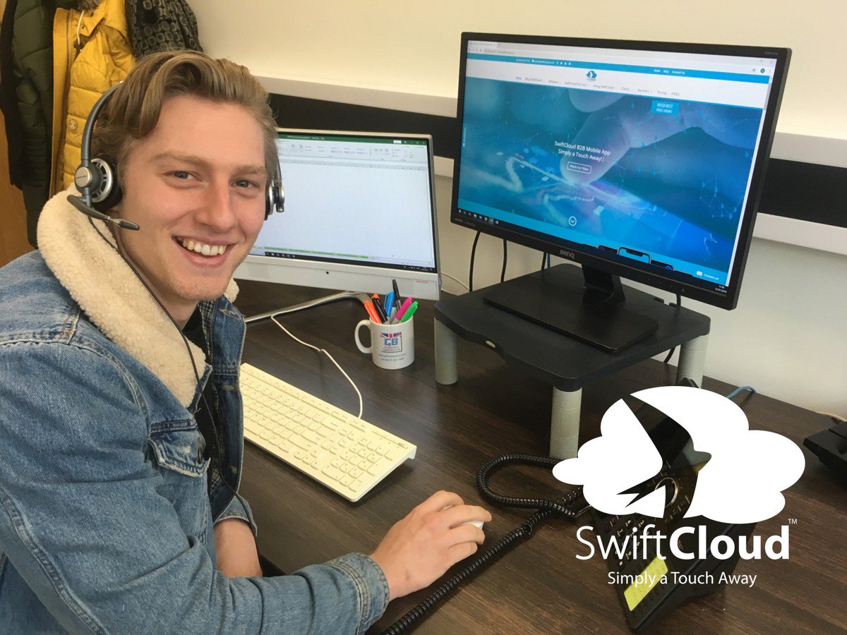 SwiftCloud's tweet image. #bluemonday got you down? Not at SwiftCloud! Why not cheer yourself up by discussing your B2B Mobile plans for 2019 with one of our smiley Business Development Managers (such as Michael here) ! #swiftcloud #b2bsales #b2bmarketing