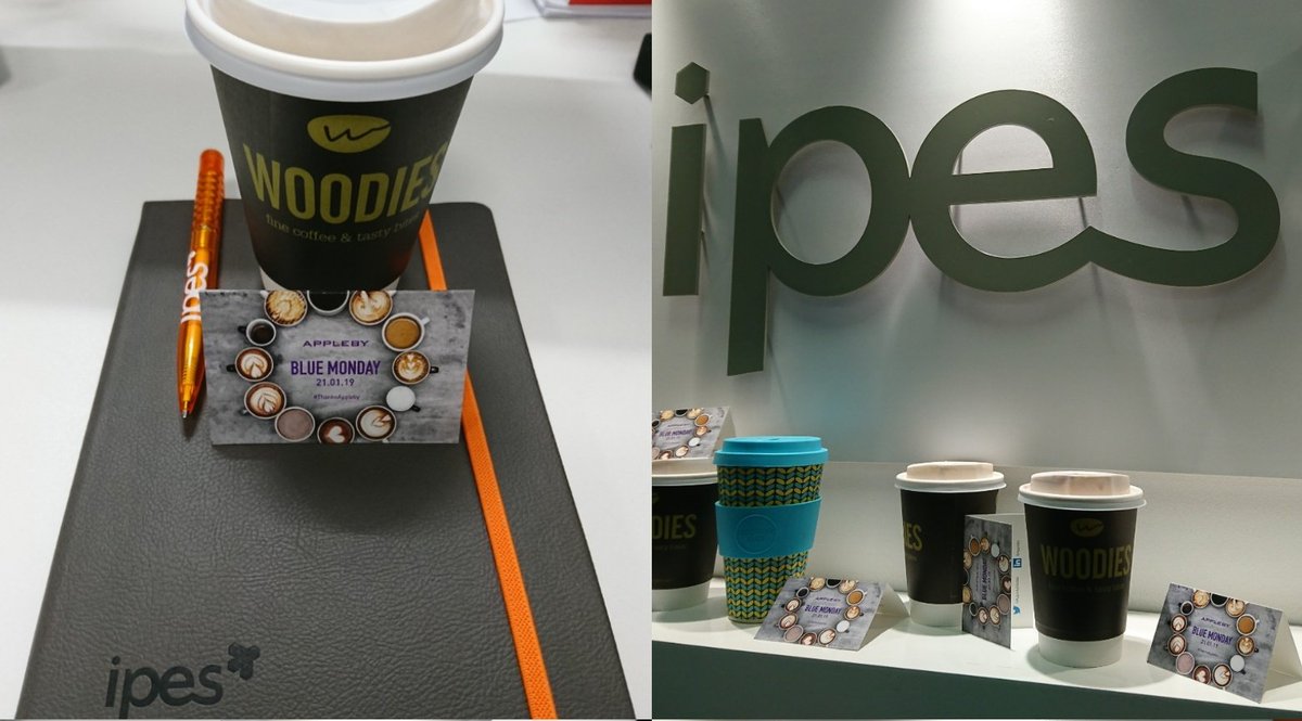 Many thanks to <a href="/ApplebyGlobal/">Appleby</a> for bringing some warmth to our #BlueMonday with free hot drinks from Woodies. #ThanksAppleby