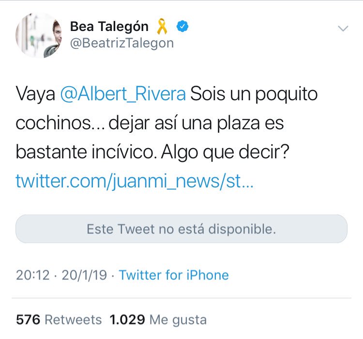 NoSoyLaGente's tweet photo. Alguien tuitea una cosa. Bea la retuitea mencionándola. Al autor se le advierte de que es erróneo y éste elimina el tuit. Bea sigue publicando el suyo. Se le vuelve a advertir. Bea responde. Bea vuelve a demostrar que tiene el cerebro de una chinche. https://t.co/Mvjw7sLzD0