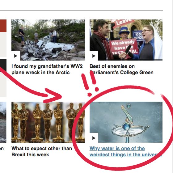 Our weird &amp; wonderful water #animation is a <a href="/BBCNews/">BBC News (UK)</a> Must See today!! Check it out if you haven't already... it's guaranteed to blow your mind💧 bbc.co.uk/news <a href="/alokjha/">Alok Jha</a> @bbcideas #waterisweird #bbc