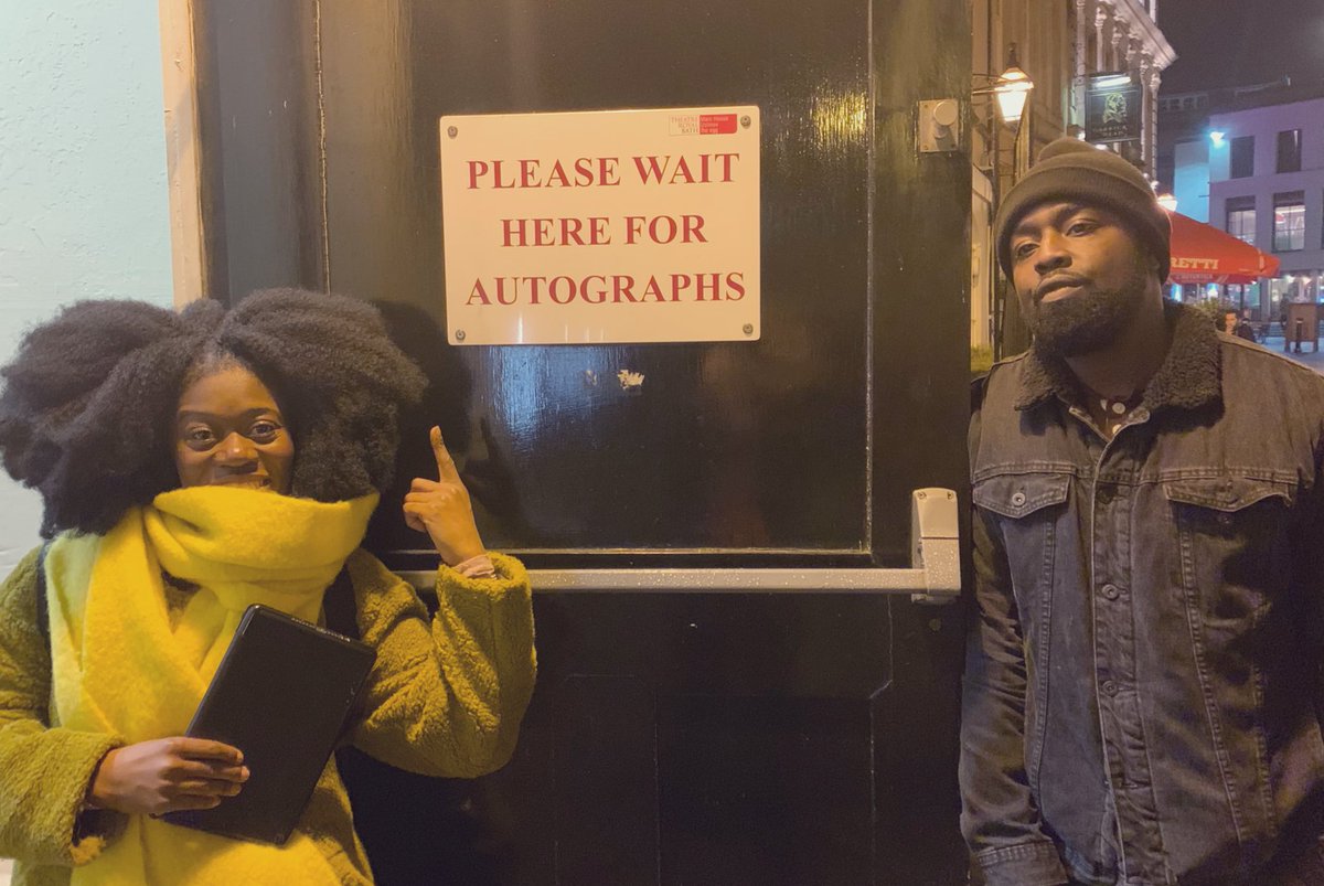 kirstin_roo's tweet photo. When you head to #Bath to see #TheDark by @NickMakoha, directed by @RAWeiseArtist and then you wait to get @kikibaby79 and #MichaelBalogun’s autograph just cos you thought they were all awesome! #TheatreTrips #AutographHunter https://t.co/dPgLLn8VdC