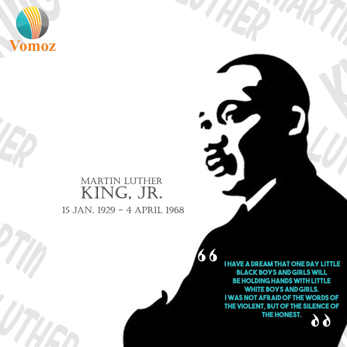VomozMedia's tweet photo. On this day, we celebrate the life and achievements of Martin Luther King Jr.
.
His fight for freedom and the liberation of the people is not forgotten.
.
Happy Martin Luther King Jr. Day!
#martinlutherking #mlkday #vomozmedia https://t.co/nLMX7ImEYU