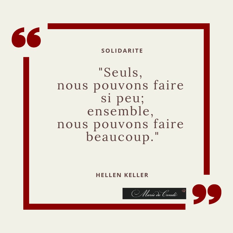 Marie De Conde على تويتر Seuls Nous Pouvons Faire Si Peu Ensemble Nous Pouvons Faire Beaucoup Helen Keller Citation Citationdujour Solidarite T Co C9vnhmfvz9