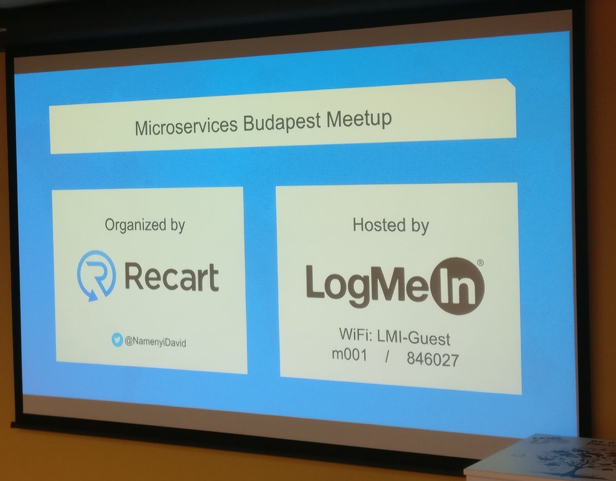 NamenyiDavid's tweet photo. We've just kicked off today's #MicroservicesMeetup and filled the house at @LogMeIn / @Recartapp https://t.co/jJ3geeFmE6
