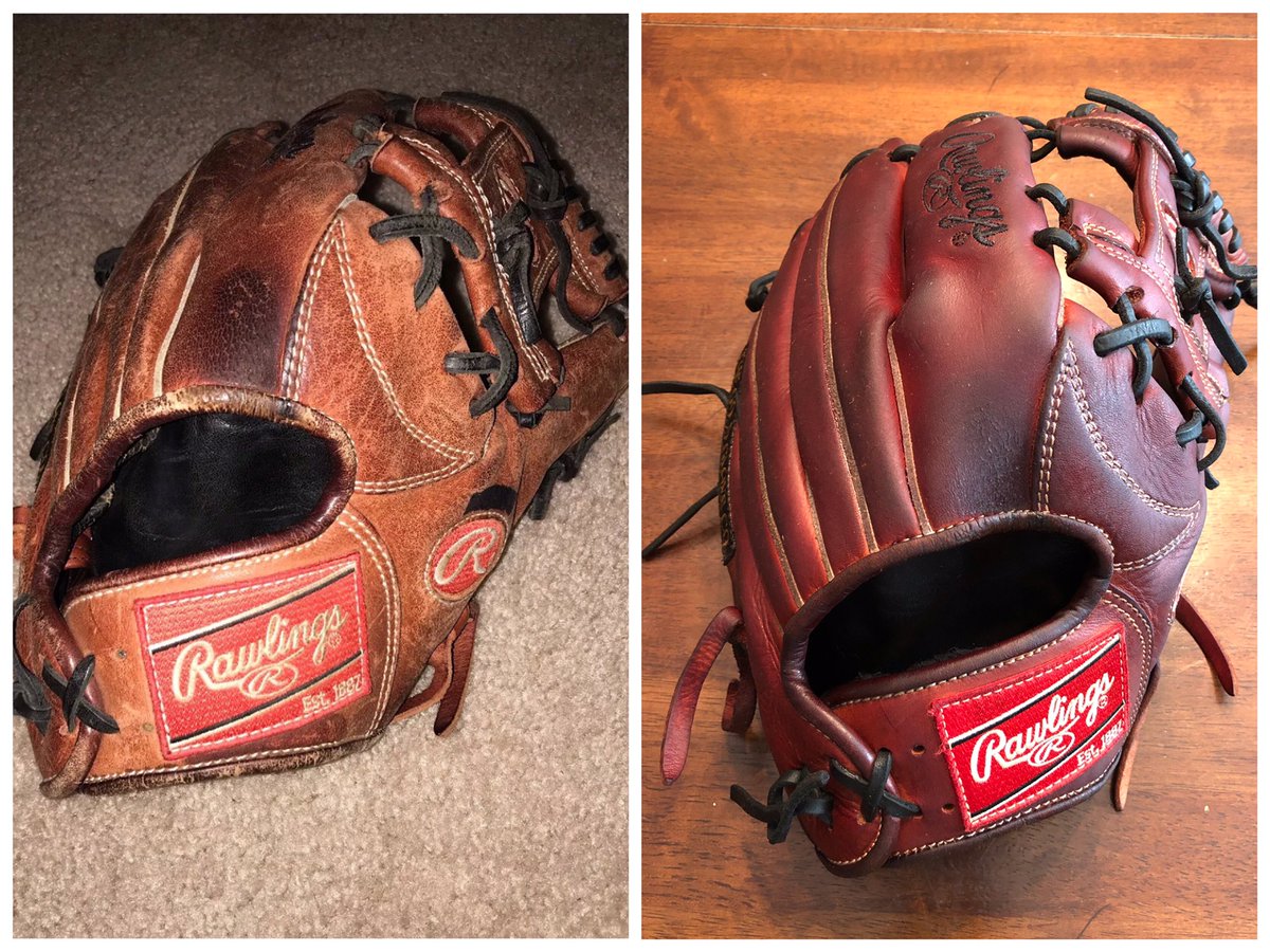 BrandonMerchant's tweet image. CLT folks - let me know if you want your glove tuned up before the season. Deep cleaning, conditioning, dye touch up and lace tightening if necessary. $30. Makes a difference as you can see.