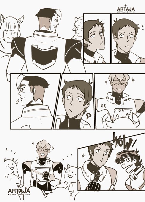 Old comic ideas that I finally did as CSP practice some time ago on making ones and using solid brushes.
Borrowing @revolocities' premise where Adam flies together with them on blue lion, and that he and Shiro are exes for sometime. (1/2) 