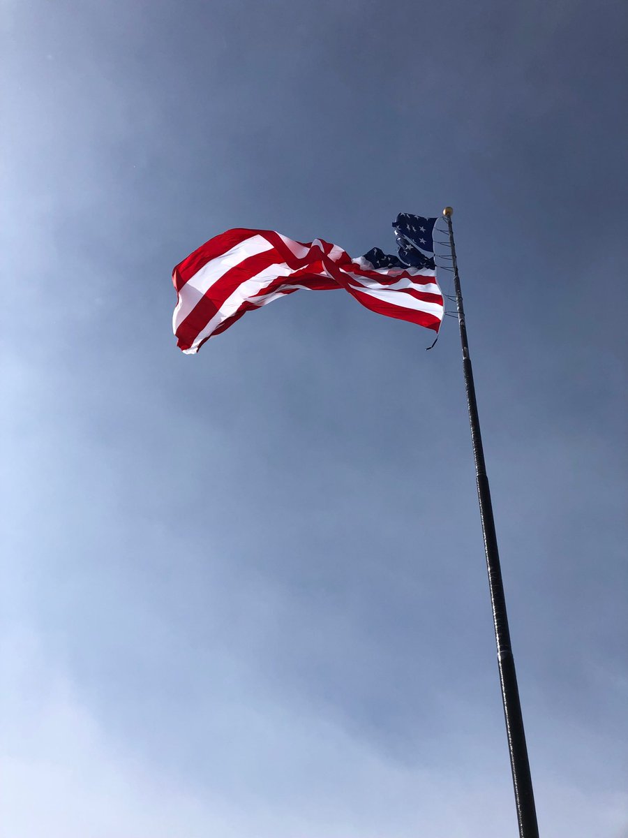 Big winds and -25 wind chill; a bit tattered but still flying strong!! #USArmy #USNavy #USMC #USA