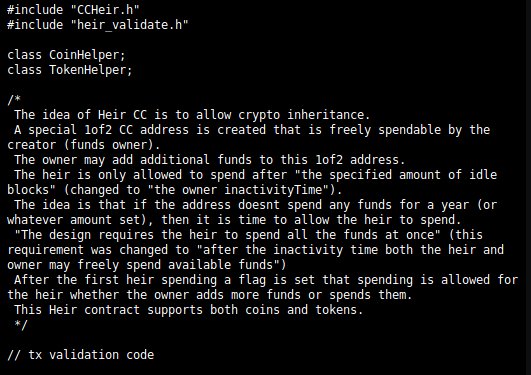 One of many Crypto Conditions modules in the works is HEIR. It allows a second address to spend the funds, if the main one remains inactive for a long time. This helps in case I get hit by bus 🚌

PS: w assetization this is going work for #BTC &amp; most other coins, not just #KMD 😎