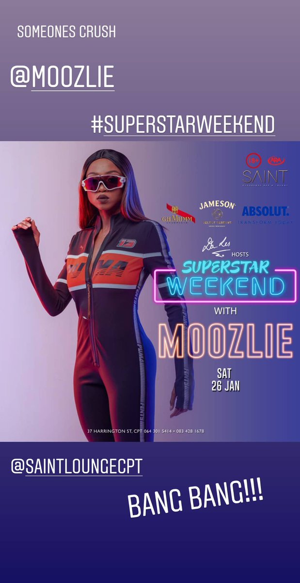ToussaintTKN's tweet photo. What yall know about Sat 26 Jan @saintloungecpt? #SuperstarWeekend with the trusted Loorrrds!!! https://t.co/Y0Ub2imERH