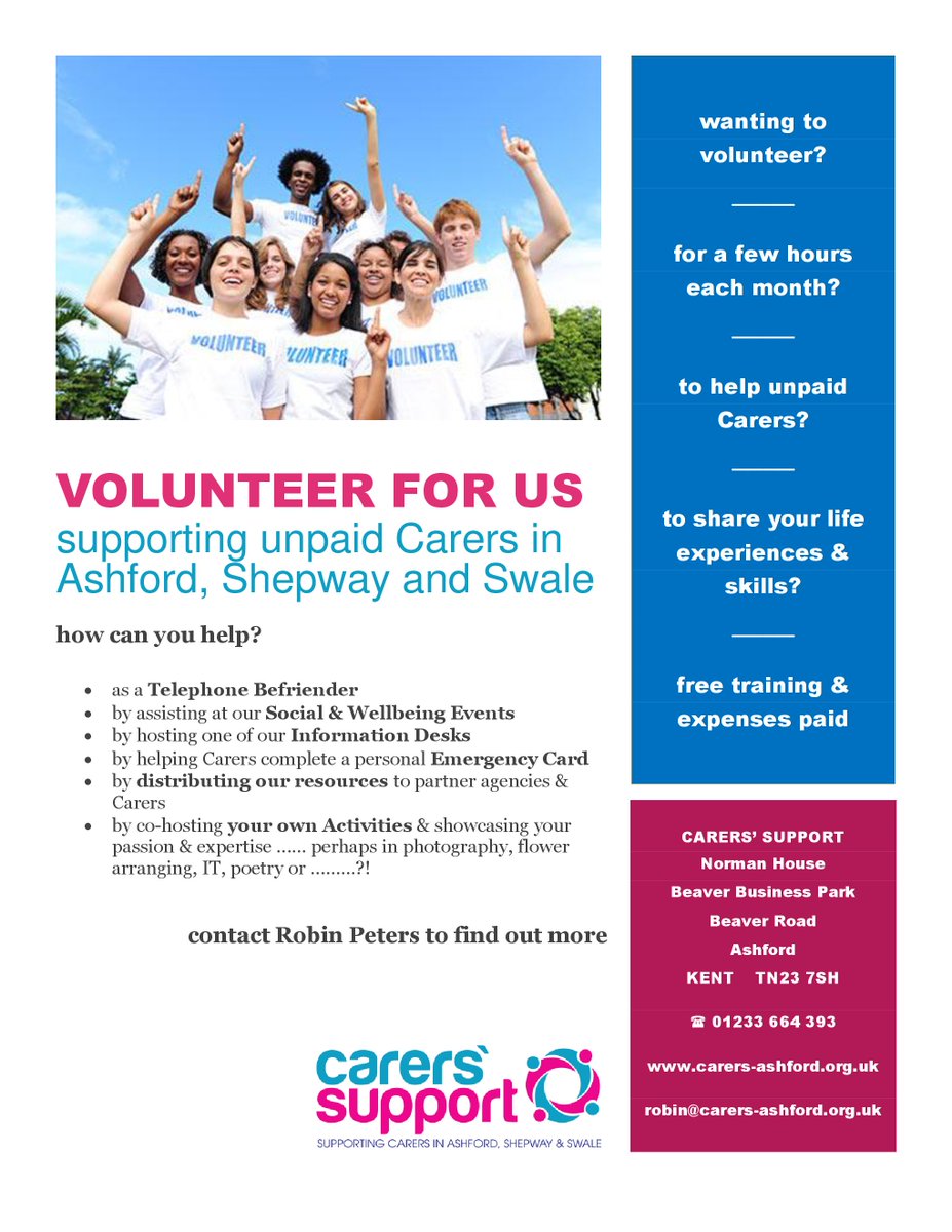 Are you, your friends or colleagues looking for rewarding volunteering opportunities in Kent? If so, we'd love to hear from you!