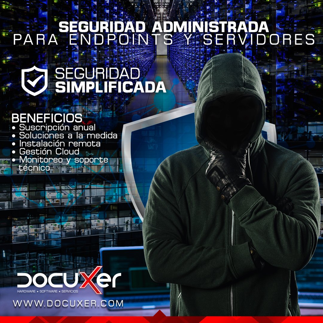 Docuxer's tweet image. Seguridad Administrada para Endpoints y servidores Contáctanos (7) 575 5247 #cucuta #bucaramanga #tecnología #seguridad #informática #servidores #cloud