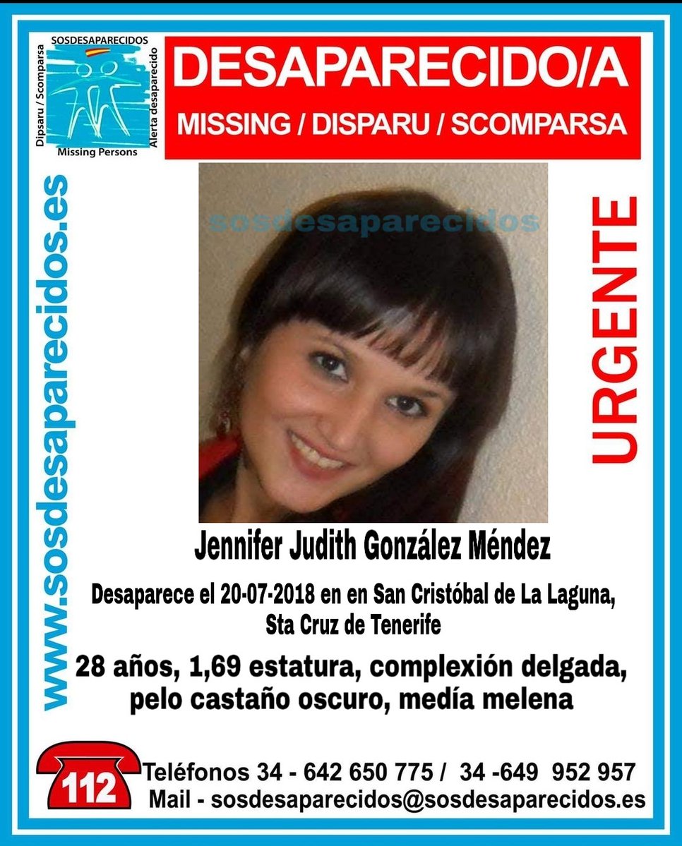 guardiacivil's tweet photo. 🆘#URGENTE⚠️ 

Esta es Jennifer y ha #desaparecido en San Cristóbal de la Laguna #SantaCruz #Tenerife

Si la has visto llámanos
 ☎062 
 ☎091
 ☎112 

#Colabora, tu RT no cuesta nada y puede ayudarle. https://t.co/HFliOZXgKa