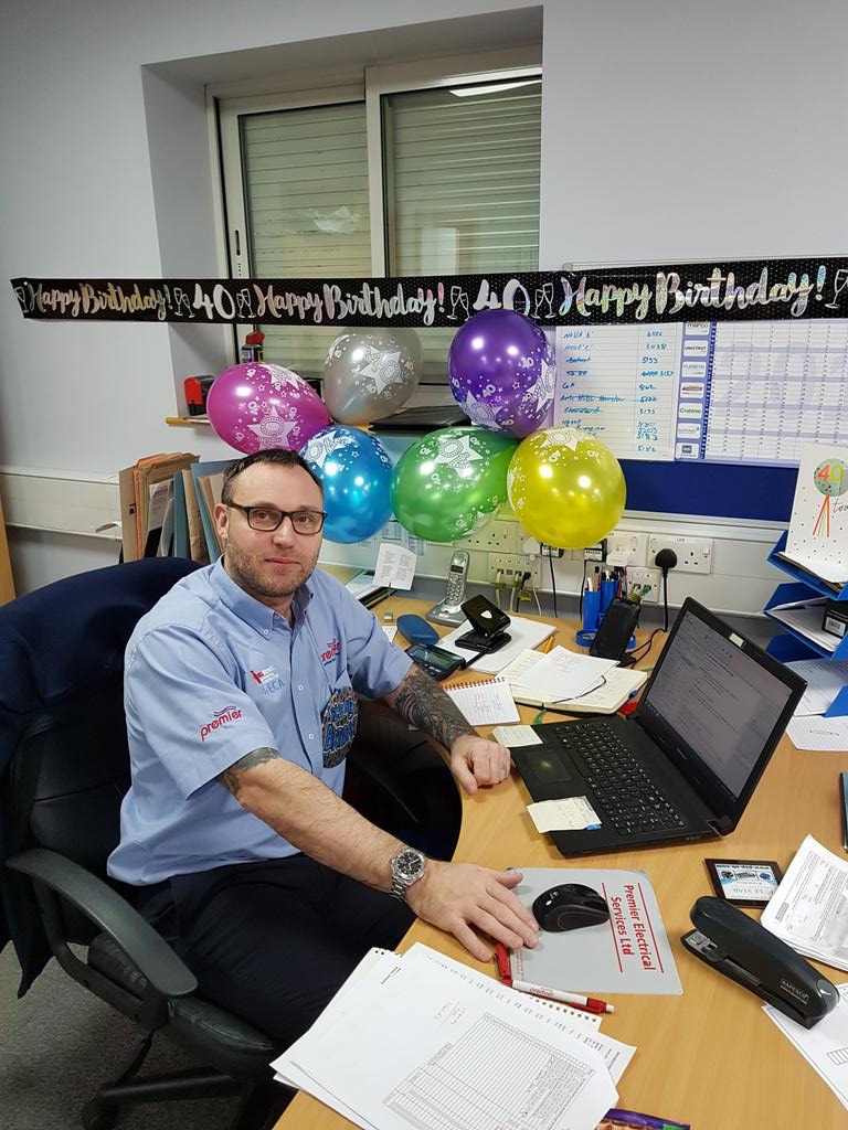 premier_elec1's tweet photo. Jonathan Bloom one of our contract mangers celebrating his 40th birthday today

Happy birthday from us all at Premier https://t.co/fHGr40lQc6