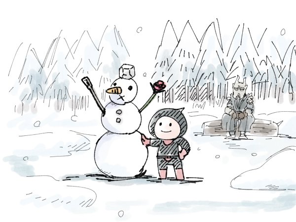 今日のマルキンとミラーク
雪が降ったので外に出てみる。ちょっと触るだけのつもりだったのにいつの間にか雪だるまを作っていた。ねえ、どこかに腕になりそうな枝落ちてないかな?
#今日の二人はなにしてる
https://t.co/8FgXaVEGf8
やってみたらほのぼのしてたので。いつも雪降ってるけどね! 