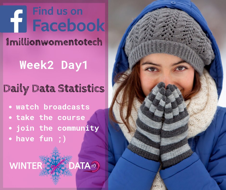 1mwtt's tweet photo. Join our 6th lecture LIVE on Facebook in 15 minutes! Start of the #Week2 is here!!!
https://t.co/QBiWNM7Wyw #Week2Day1 #data_attitude #womenintech #1millionwomentotech
Don't forget to join the course with quizzes -> https://t.co/gfIt8NJHF0 https://t.co/Apcaxaq5YN