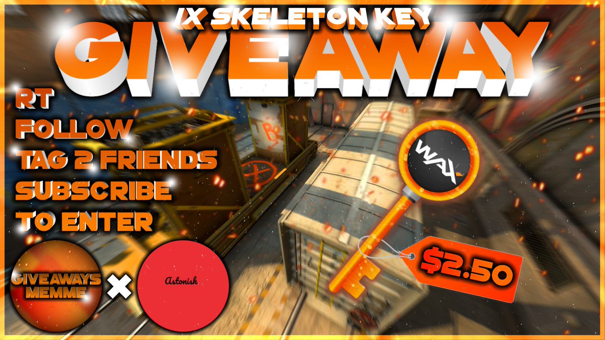 GiveawaysMemme's tweet photo. π₯ NEW #VGOGIVEAWAY π₯
π ($2.50) 1x SKELETON KEY π
π To enter:
β - RT
β - Follow @GiveawaysMemme
β - Follow @AstonishBets
β - Subscribe: https://t.co/MOyF2YdO4C
β - Tag 2 friends
Rolling in 48 hours π
#giveaway #csgo #vgo #CSGOGiveaway #GiveawayAlert #counterstrike #ez https://t.co/Lcu1U9xyoe