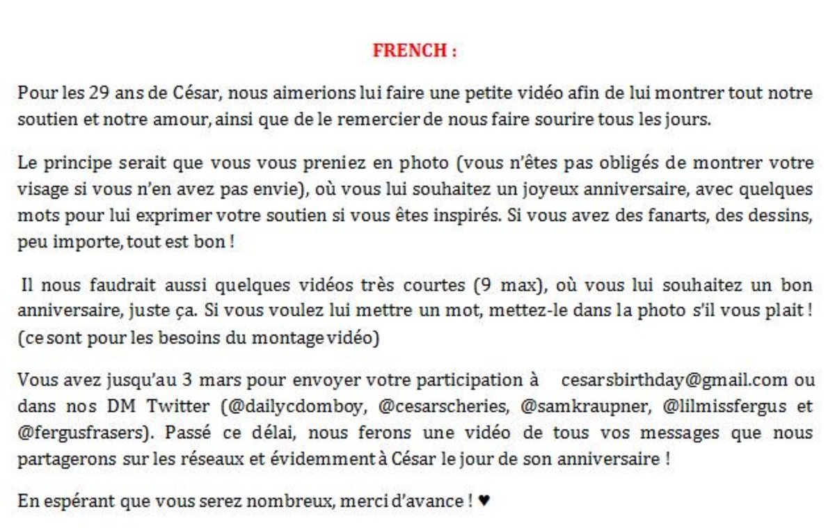 Daily Cesar Domboy Announcement My Dear Cesarscheries And Myself Have Planned To Do A Little Project For Cesar S 29th Birthday March 10 And It Would Be Awesome If You