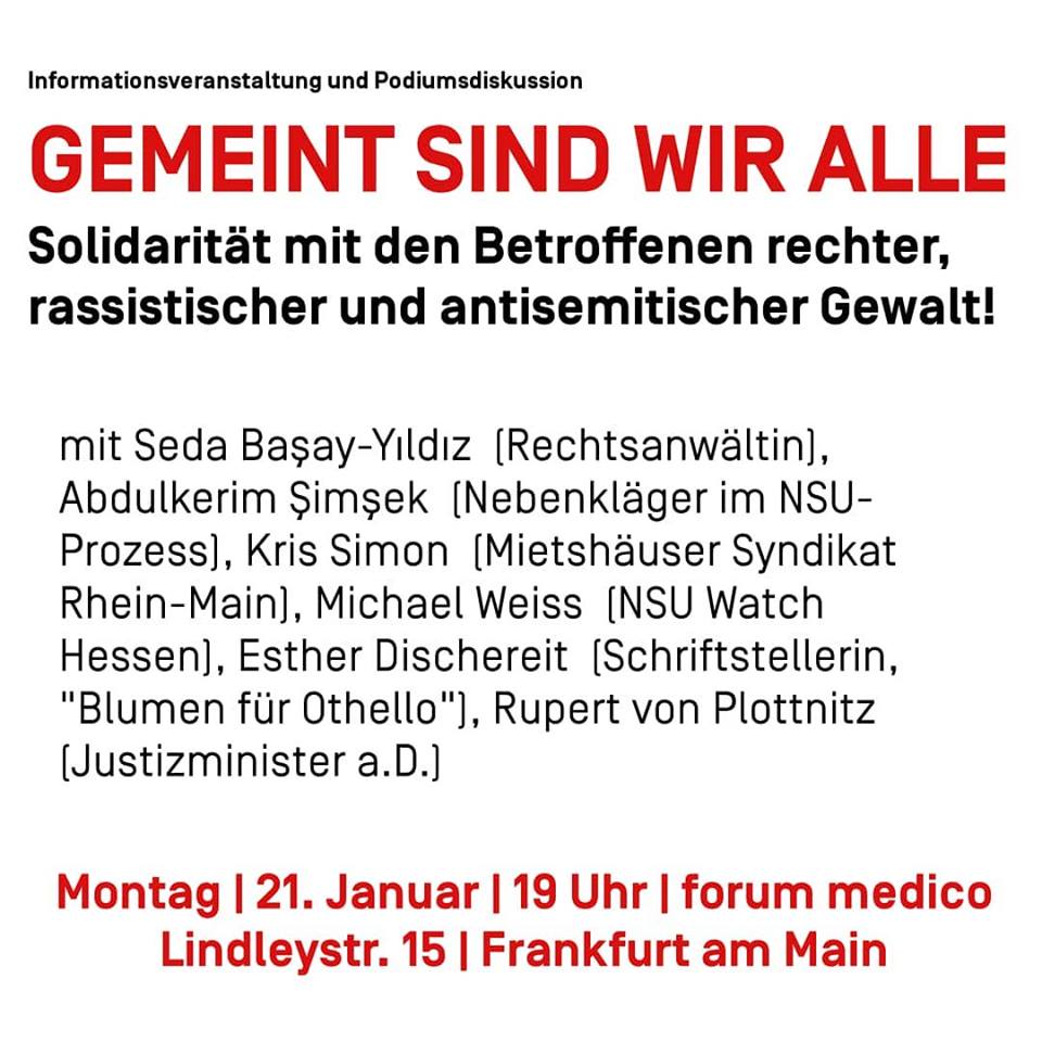 Da die Veranstaltung heute abend sehr voll werden wird (rechtzeitig kommen!), werden wir auch eine Audioübertragung im Youtube-Kanal von <a href="/nothilfe/">medico international</a> anbieten: youtube.com/user/medicoint…