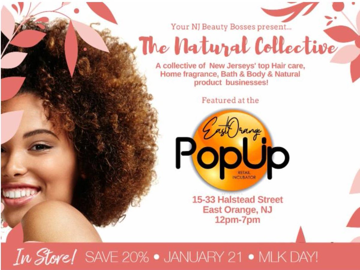 PookaPureSimple's tweet photo. Meet us at East Orange's Pop Up today and get 20% off! The Natural Collective will be represented: @PookaPureSimple @wondercurl @SoapCoach &amp; @waxkandy! Share and support local vendors! https://t.co/1505J12Fmu
