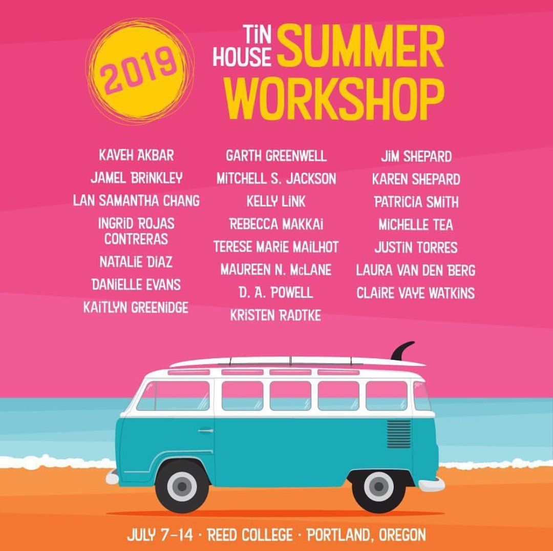 As usual, @Tin_House's summer workshop is THE place to be with Whiting winners @surlybassey, <a href="/MitchSJackson/">Mitchell S. Jackson</a>, and all the other writers you're dying to meet and learn from: buff.ly/2VSsNZq