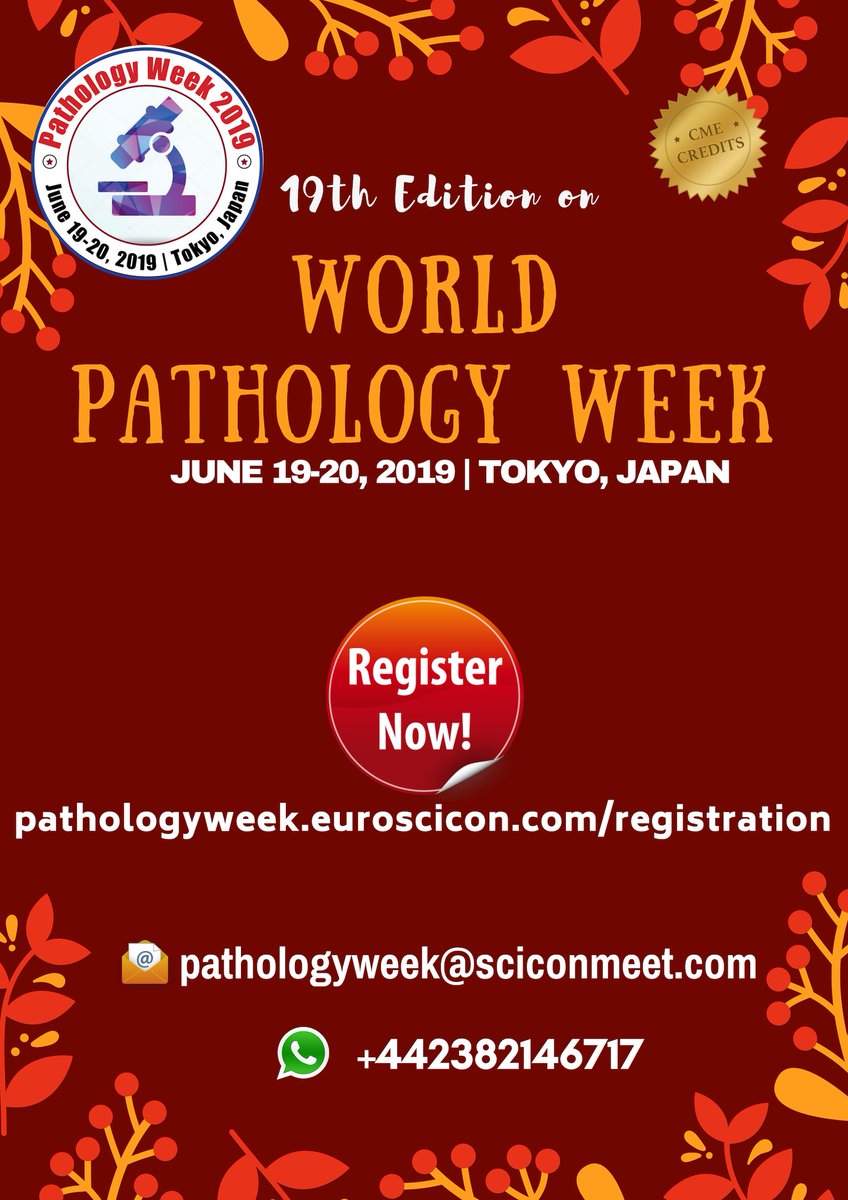 PathologyWeek19's tweet photo. #Register now!! @pathologyweek2019
PS: https://t.co/5IA7NSiz15
#pathology #doctors #scientists #researchers #pathologists #telepath #chemicalpath #cellularpath #pathologyassociation #laboratorymedicine #pathologist #medicine #autopsy #dermapath #immunopath #nephropath #renal https://t.co/6NtfKKTu79
