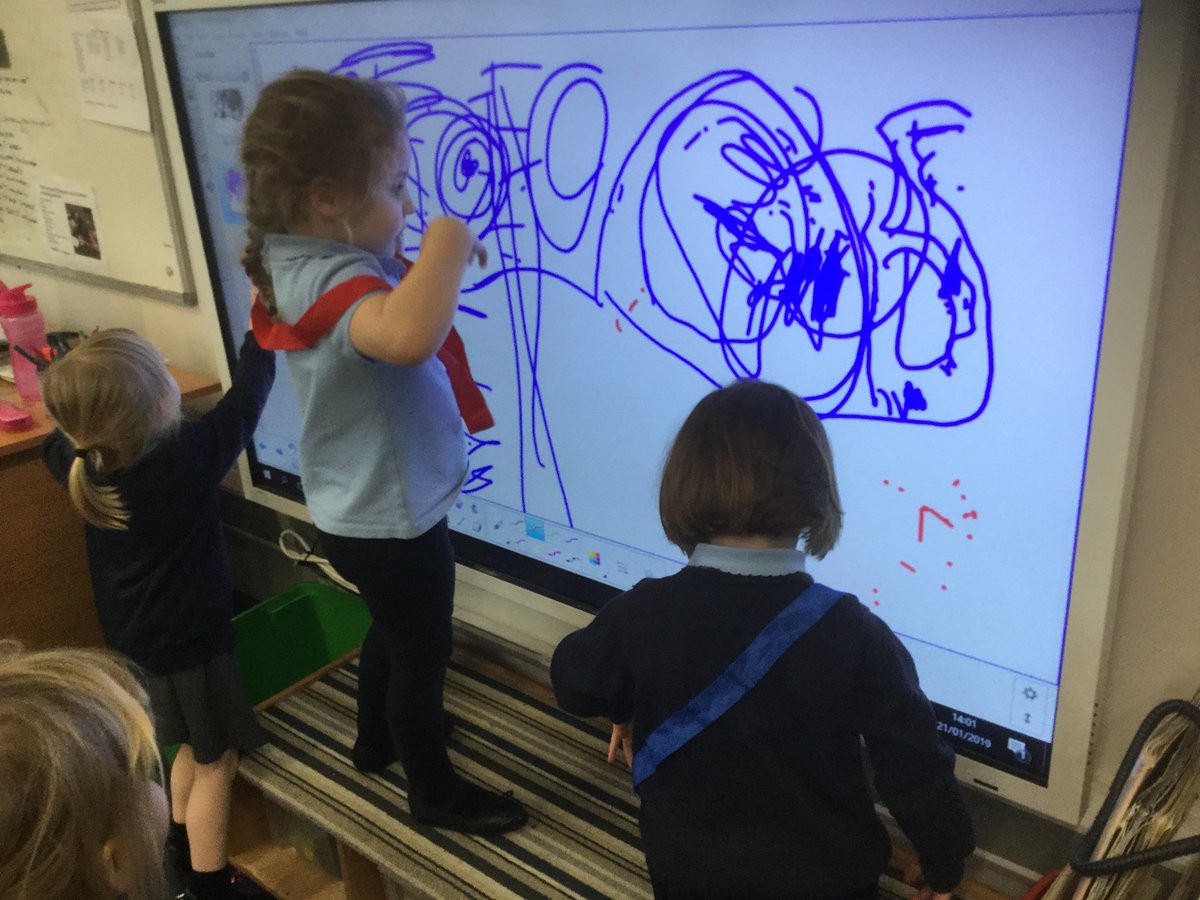 AHPSoldaccount's tweet photo. This afternoon we have been really interested in making marks on smartboard notebook. We clicked on and selected icons and solved problems when the board didn't work #earlytechnology #makingrelationshipsteamwork https://t.co/9u3wb1dGRg