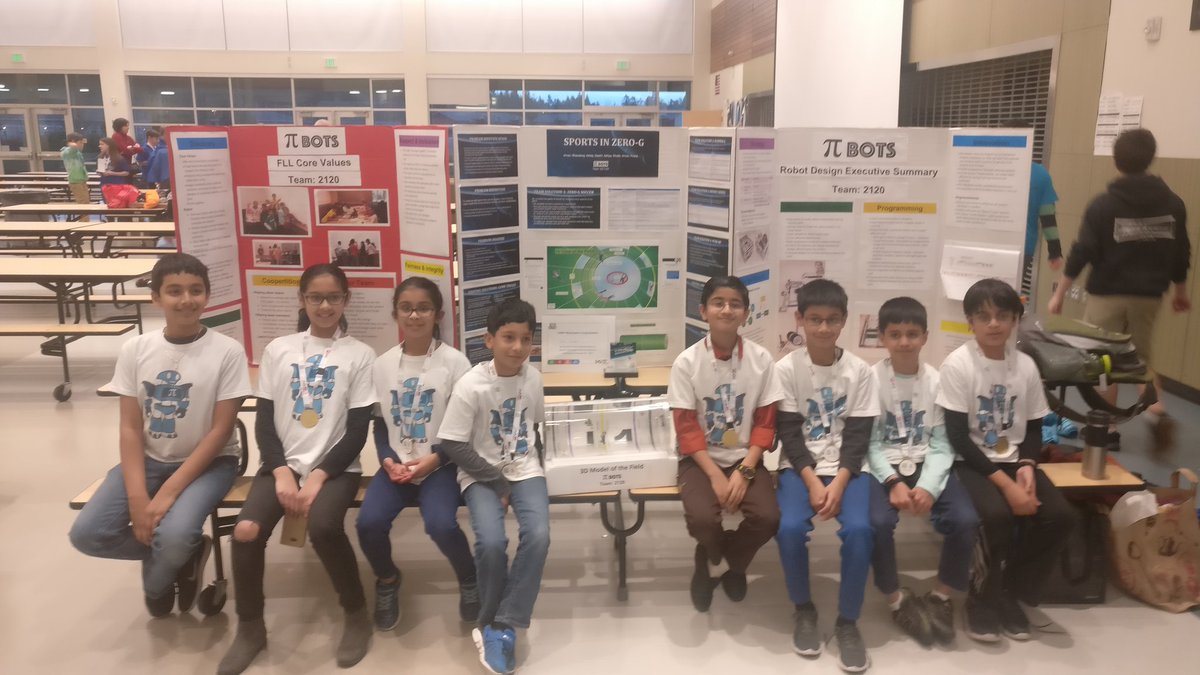 bots_pi's tweet photo. Pi-Bots won Innovative Solution award at the FLL Western Washington Semifinals, Lacey WA for their project 'Sports in Zero-G'. https://t.co/ayYTbGflU6 https://t.co/P7bsJWSR1L