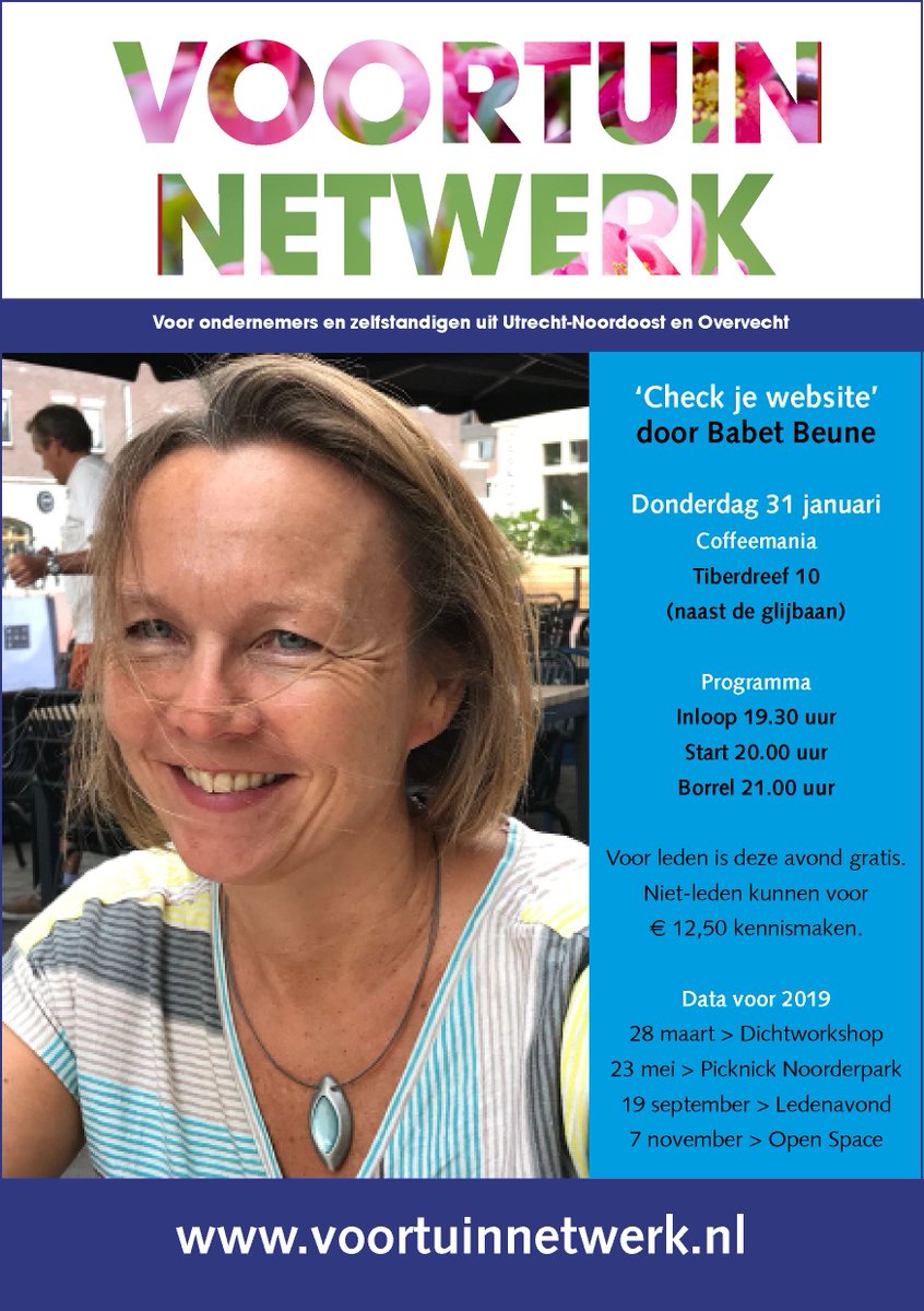 VoortuinN's tweet photo. Voor alle ondernemers uit Utrecht Noordoost en @EchtOvervecht een leuke avond van Babet Beune: Check je website! Geef je snel op: https://t.co/Dz7XFxIxBh https://t.co/7xtXKGWJwi