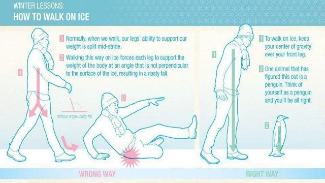 It's very cold and very icy out there today. So if you have to go out, be sure to bundle up and don't forget to walk like a penguin.