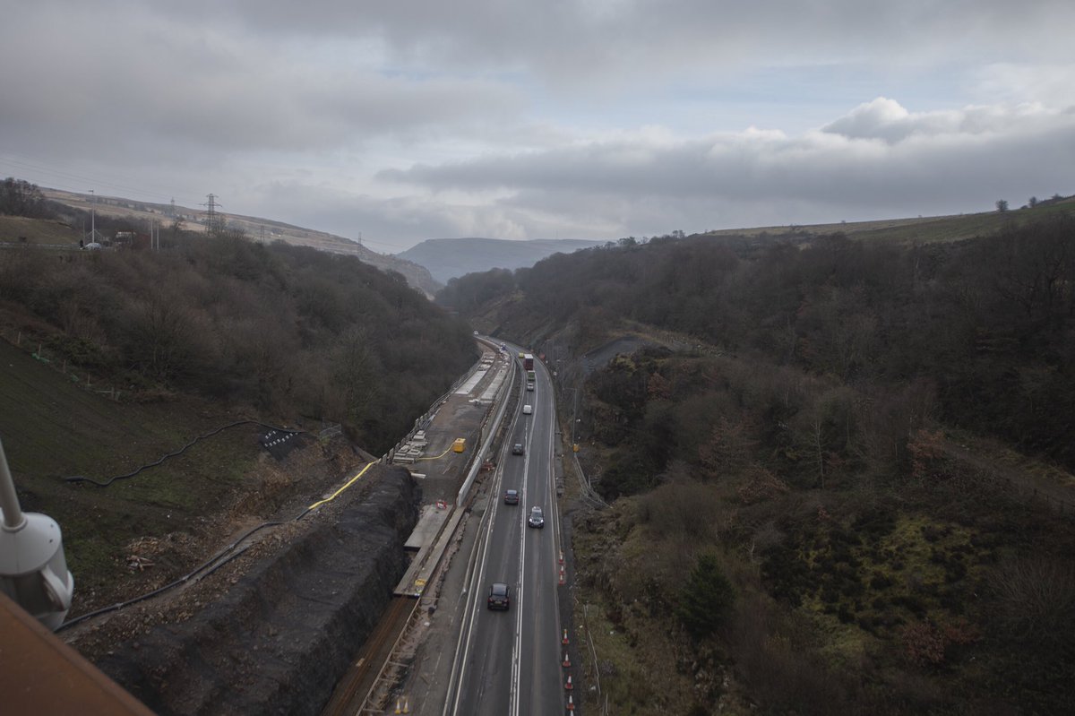 The new thrust arch bridge is part of the A465 Section 2 dualling scheme from Brynmawr to Gilwern. Dominating the most westerly part of Clydach Gorge. It spans 118-metres, crossing from north to south, with the A465 split-level carriageway below. 2/3 <a href="/TheRoyalWelsh/">The Royal Welsh</a> <a href="/BritishArmy/">British Army 🇬🇧</a>