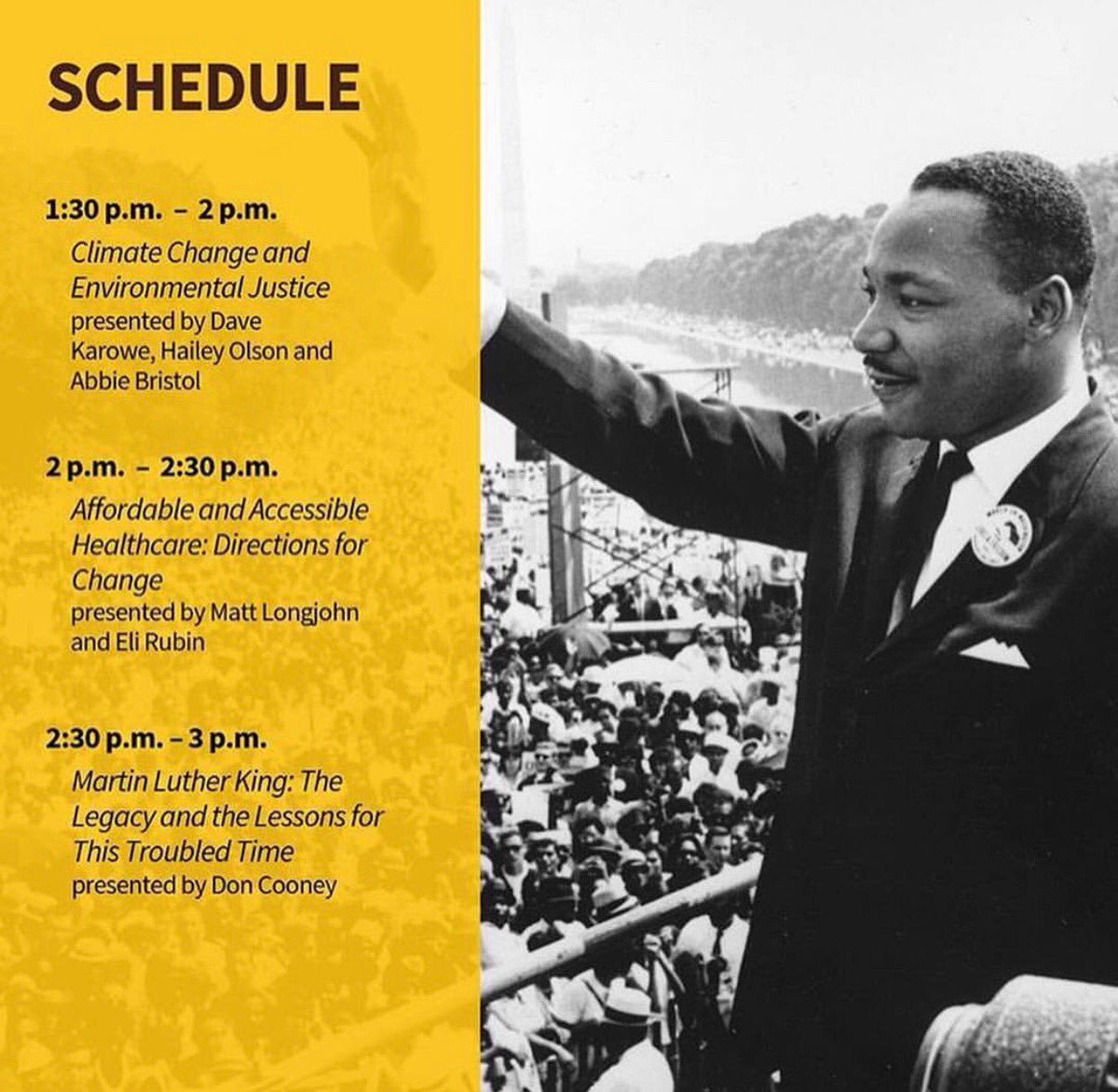 bsuwmu's tweet photo. Life’s most persistent and urgent question is, ‘What are you doing for others?’- Dr. Martin Luther King Jr.
Be there today for WMU’s full day of festivities. #MLKTeachIn #WMUBSU https://t.co/9ndjY0Rj6j