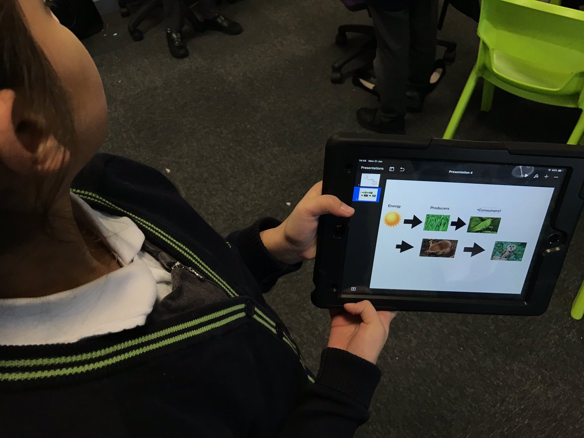 Year 4 Ss are demonstrating their understanding of food chains using Keynote, Book Creator and Pages. 
Making excellent use of @Showbie voice notes to explain key vocabulary! 
 #Science #FoodChains @MissFMunshi @smunshi10 @OliveTreeBolton