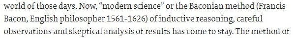 When you say "Bacon is father of Empiricism" do you know how many Indian philosophers/realists/logicians you are insulting?-Kapila, Kanada, Akshapada, Charvaka, Dharmakirti, Dignaga & Gangesa to name a few @thehindu keeps publishing HEARTBREAKING articles https://www.thehindu.com/sci-tech/science/when-did-modern-science-emerge-in-india/article26037575.ece