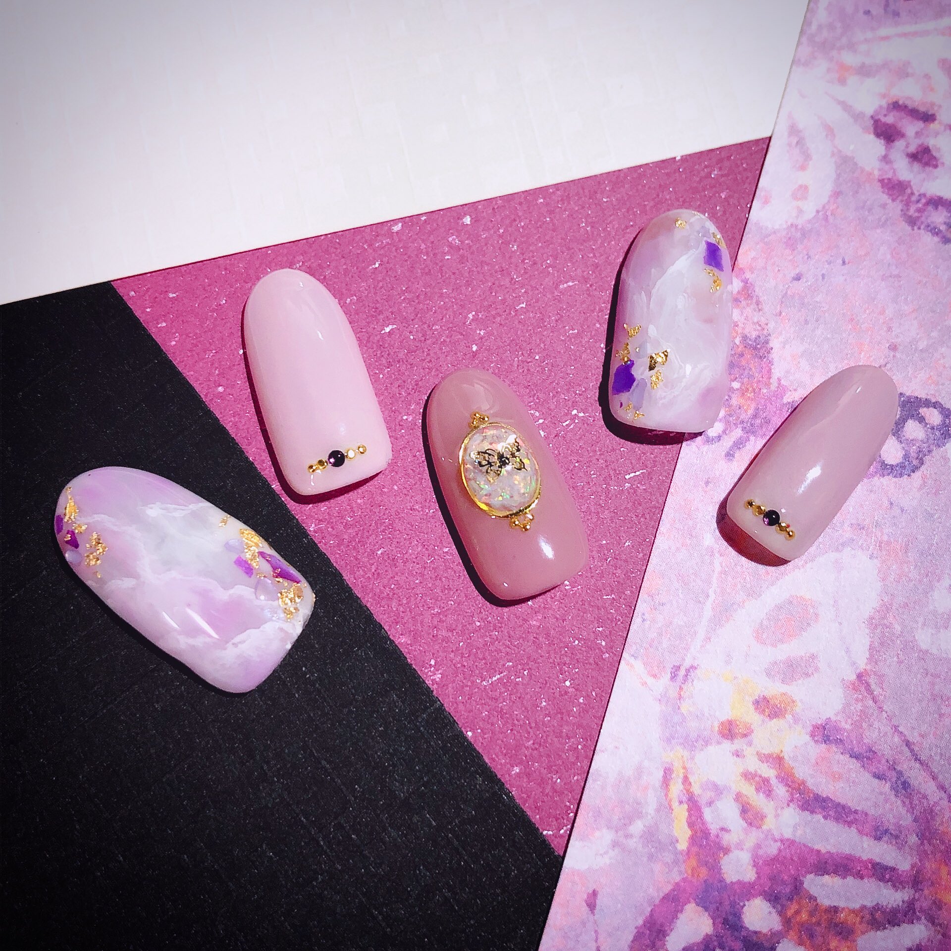 Nail Salon Stella Record Happy Birthday 雪ちゃん 今年は女神様の活躍めっちゃ期待してます Cdが今から楽しみ キャラクターモチーフネイル ツキウタ 花園雪 雪ちゃんの清楚で綺麗なイメージでて紫を使った天然石ネイルで大人っぽいデザインに