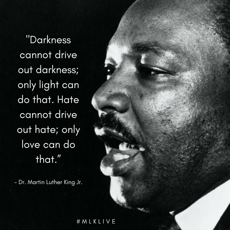 FBCG's tweet photo. “Darkness cannot drive out darkness; only light can do that. Hate cannot drive out hate; only love can do that.” - Dr. Martin Luther King Jr. #FBCGLive #MLKLive https://t.co/OguKJqIo7V