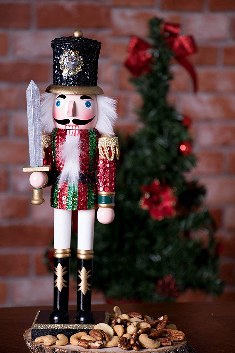 Full of shine and detail, nothing says celebration like our Sequin Soldier Nutcracker. Fully equipped with his own sword and green uniform. amzn.to/2rxZqxI