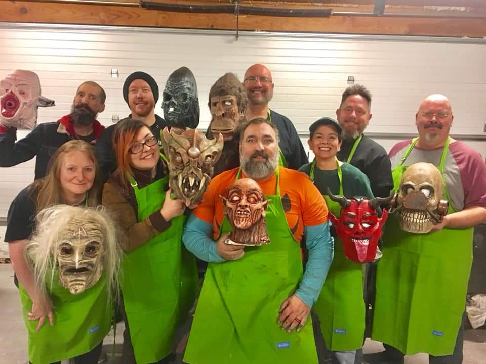 successful monster camp weekend, seven students from all over the country each made a latex half mask for the first time! lots of fun was had!