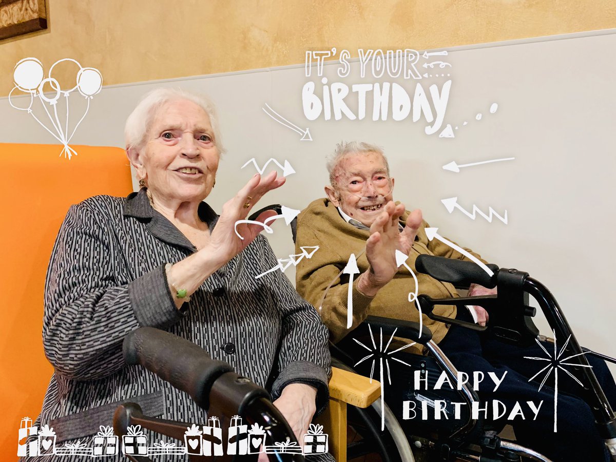 ResiCervantes's tweet photo. Hoy hemos celebrado el #cumpleaños de nuestro residente Sebastian #SebastianTrump que con sus 97 añazos recién cumplidos es nuestro gran protagonista, #Felicidades Sebas!! #97cumpleaños https://t.co/I39sGT1z68
