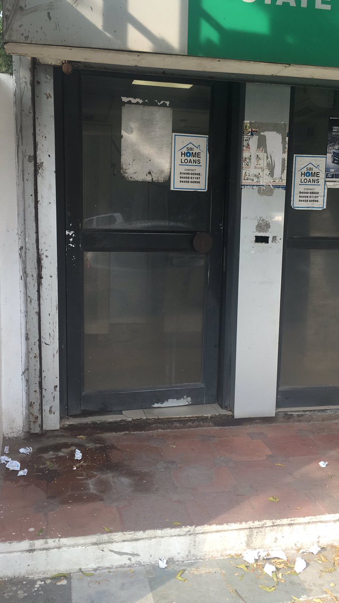 kunthanrocks's tweet photo. This SBI ATM In Chennai @CSIR Road Taramani, It has a Dead Rat Smell And some one have urinated Outside,This is condition For many months most of time does not work @TheOfficialSBI @swachhbharat Looks Pathetic, Today It was Worst, AC Running When I open It was like Poison’s Smell https://t.co/D1lLBaItxP