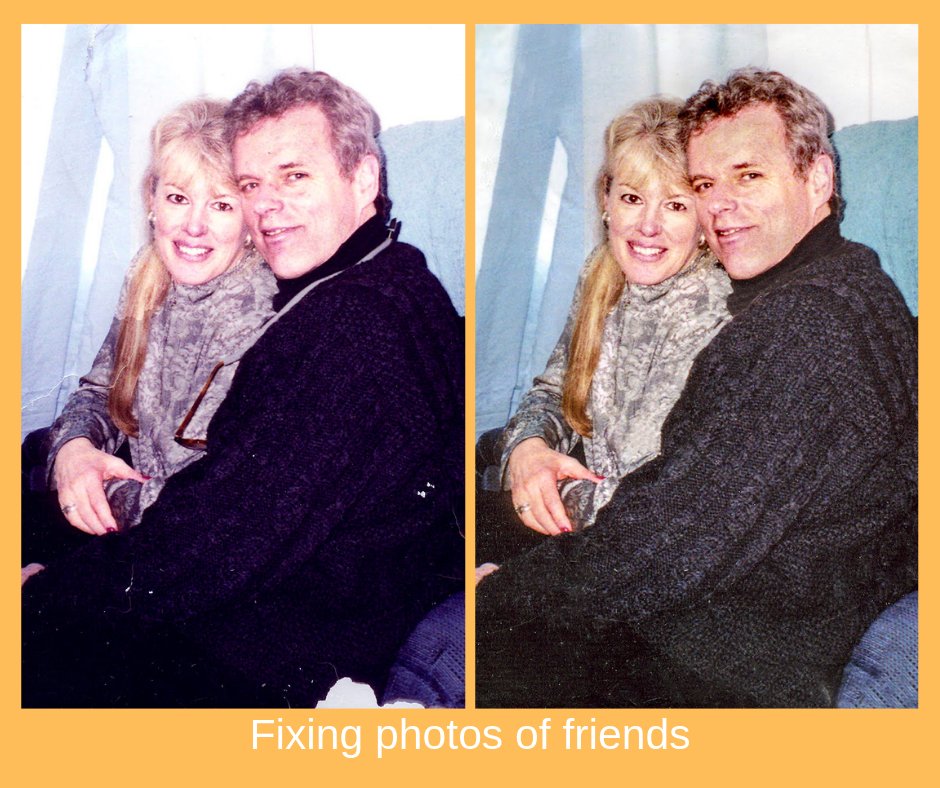 StudioAstute's tweet photo. These are my oldest and dearest friends. Th emulsion was actually falling off the of the paper. The original is not long for this world but happily, the friendship lives on! #photorestoration  #fixoldphotos #greatfriends https://t.co/5u7iK4fp2A