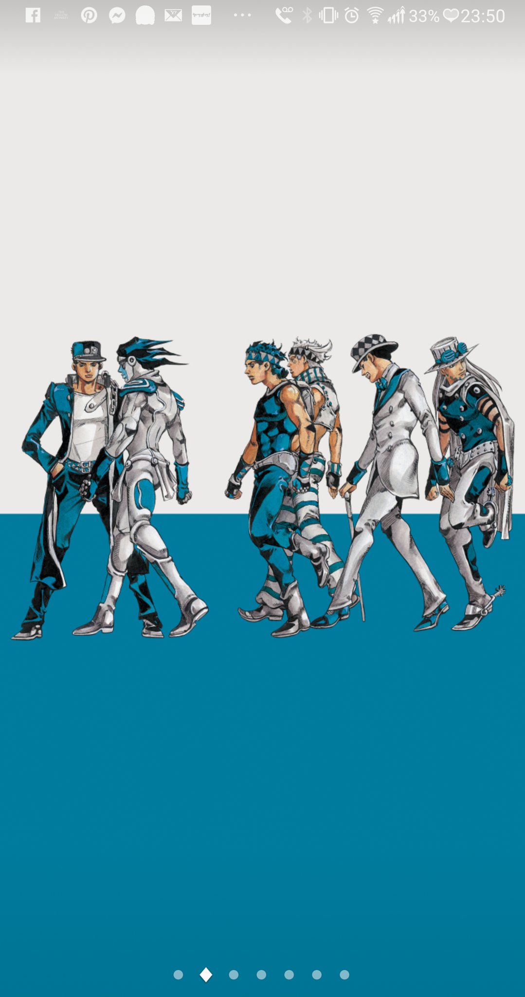 矢木反 その６ テーマ オールスター Jojovellerの歴代ジョジョ ツェペリ一族 落ち着きのあるシンプルな色味でまとめられ にアイコンやウィジェットも配置しやすいにもかかわらず 歴代キャラ集結で満足度高し ページをめくるようにイラストが